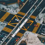 Aerial shot of busy intersection | car accident attorney
